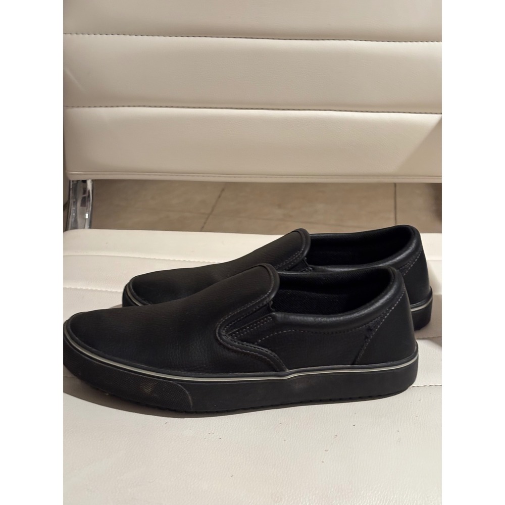 TredSafe Womens 8W Black Slip Resistant Work Shoes Leather Slip On MNTS0241001‎